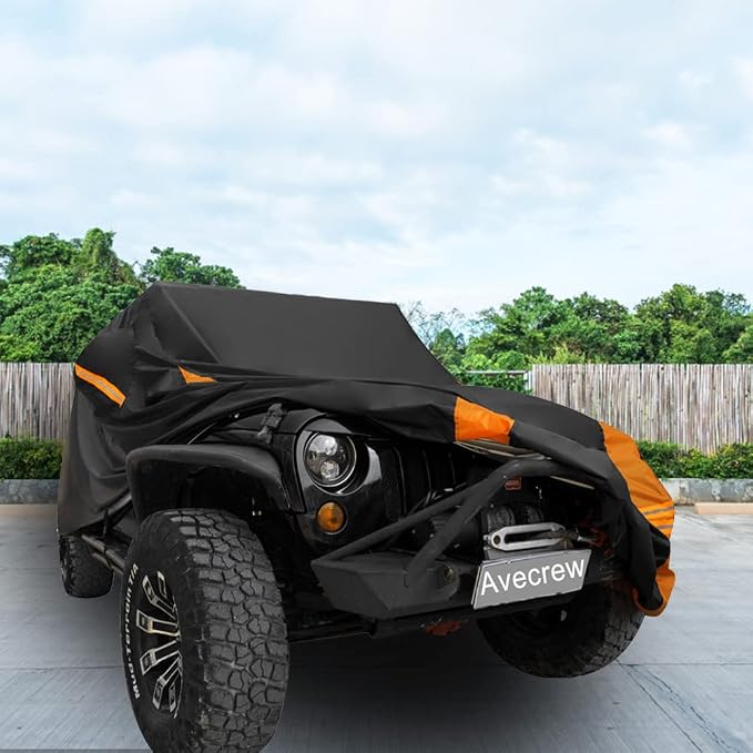 Avecrew for Jeep Wrangler Cover Waterproof 2 Door, All Weather for Jeep Rain - Image 8