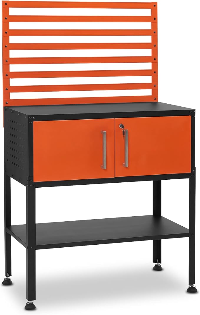 MCombo Metal Workbench for Garage, Adjustable Worktable by MCombo