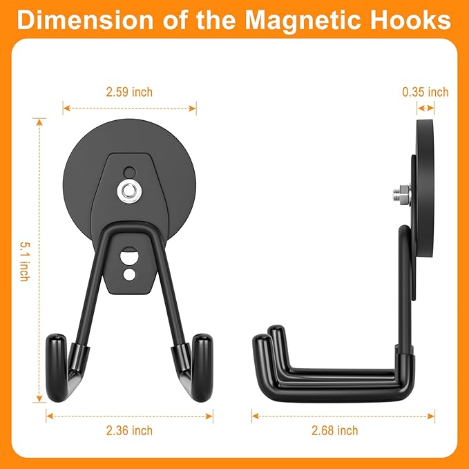 ENUODA Strong Magnetic Hooks 6 Pack Large Rare Earth Magnet Hooks Heavy Duty - Image 2