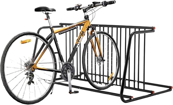 10-Bike Floor Bike Rack, 60” Dual-Sided Freestanding Steel Bike Stand by Mulinsonfly