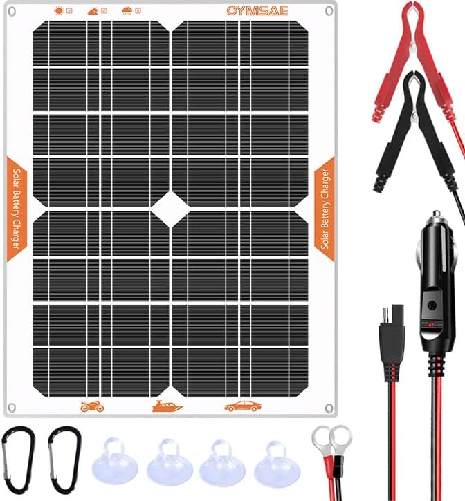 OYMSAE 20W 12V Solar Panel Battery Charger Portable Waterproof Power Trickle by OYMSAE
