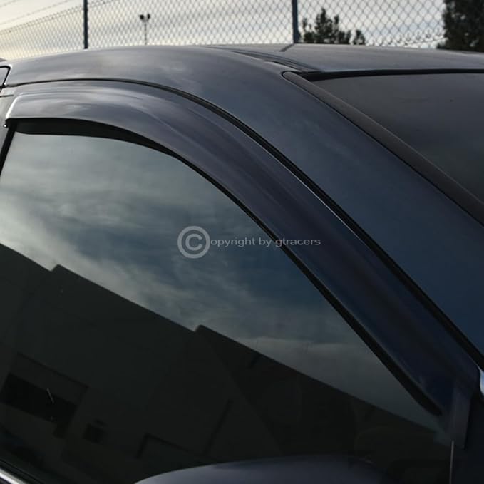 Dark Smoke Tint Window Visors Front Rear Deflector Sun/Rain/Wind Guards Shade - Image 7
