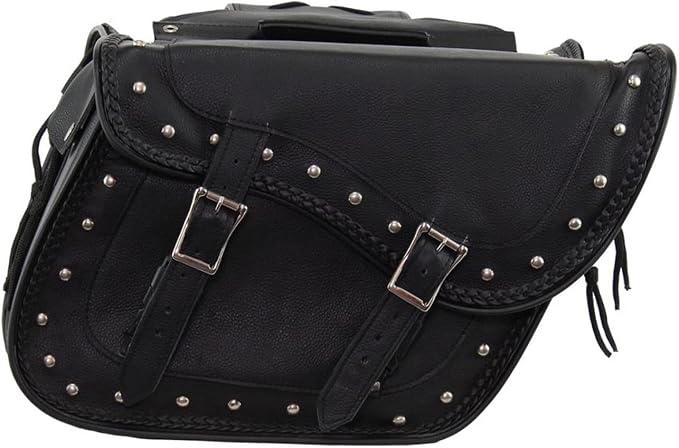 GARGOYLE BELLS Genuine Leather Motorcycle Saddle Bags Motorcycle Luggage Bag - Image 6