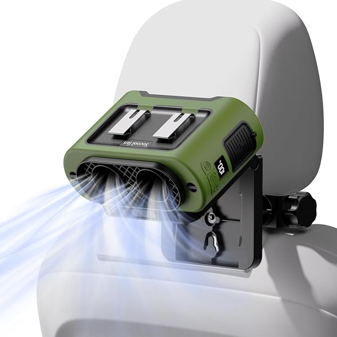 Socool Portable Car Fan - 14500mAh Rechargeable Battery Opearated by Socoolfancoolinhand
