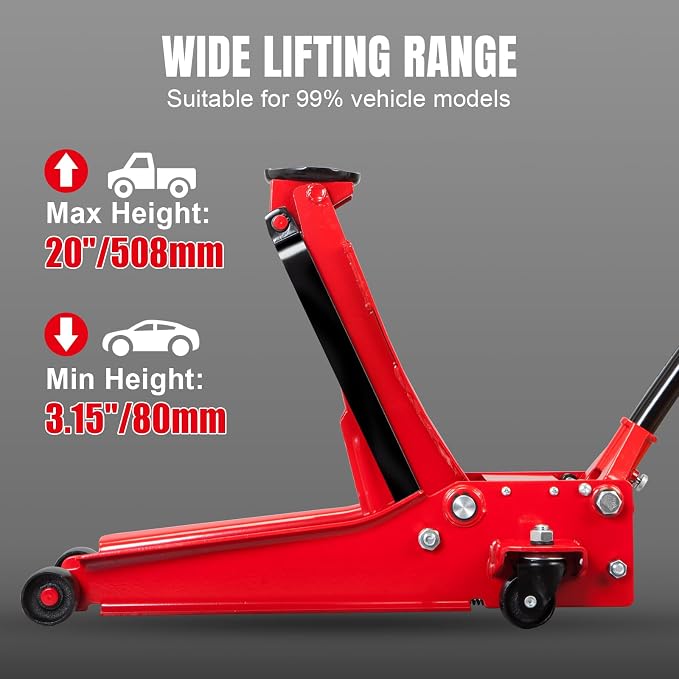 BIG RED 3 Ton Low Profile Hydraulic Floor Jack, Dual Pump 6600lbs Heavy-Duty - Image 2