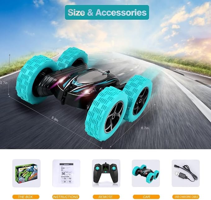 Remote Control Car: Double Sided 360°Rotating 4WD RC Cars 2.4GHz Electric Race - Image 6
