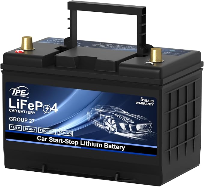 GROUP 27 Car Start-Stop Lithium Battery 12V 80AH Car Battery by TPE
