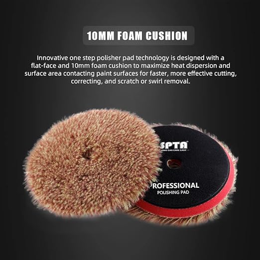SPTA Wool Polishing Pads, Long Hair Wool Buffing and Polishing Pad Set - Image 6