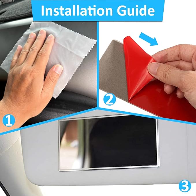 Randconcept - Large Car Sun Visor Adhesive Vanity Mirror, Car Interrior - Image 6