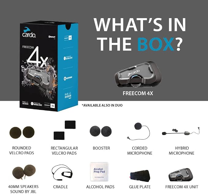 Cardo Systems FREECOM 4X Motorcycle 4-Way Helmet Bluetooth Communication System - Image 2