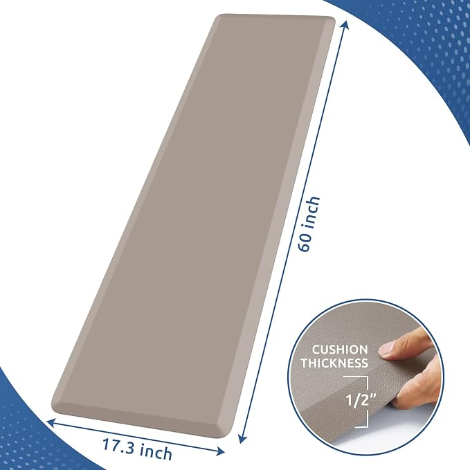 KitchenClouds Kitchen Mat Cushioned Anti Fatigue Kitchen Rug 17.3"x60" - Image 2