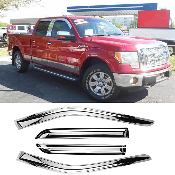 94953Y Chrome Side Window Visor Wind Vent Deflector by Puermto