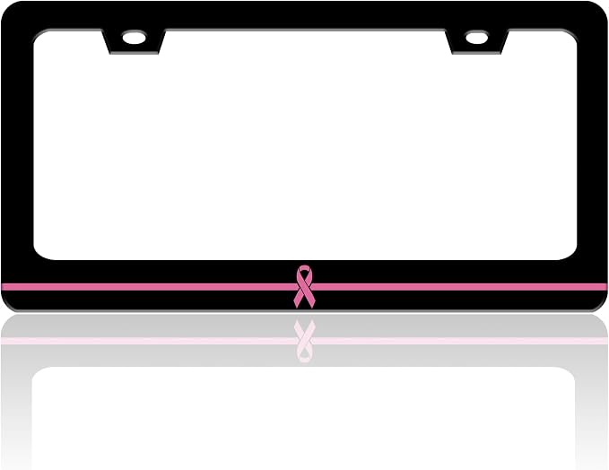 Breast Cancer Awareness License Plate Frame Pink Ribbon License Plate Holder by TINALUIN