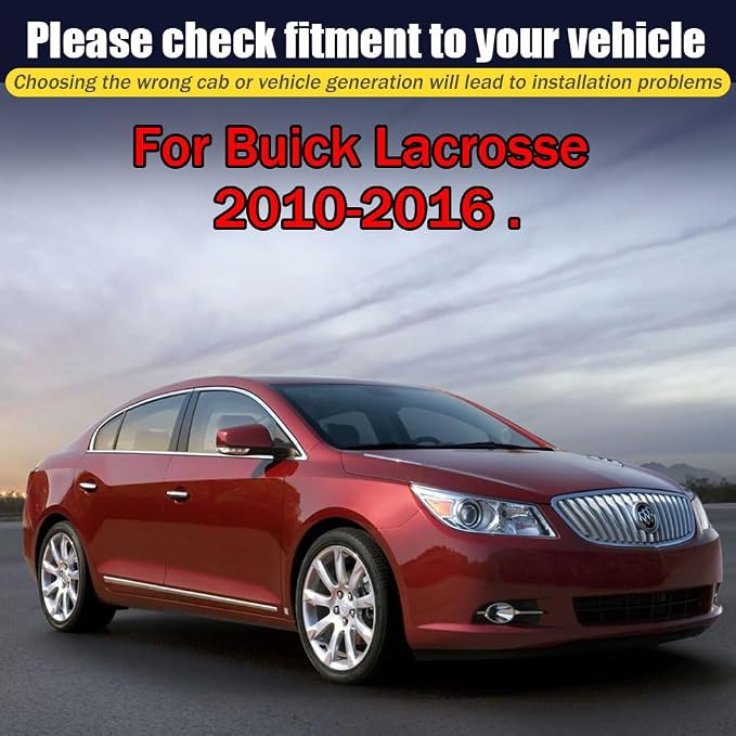 Rain Guards for Buick Lacrosse 2010-2016, Tape-on Side Window Deflectors for - Image 6