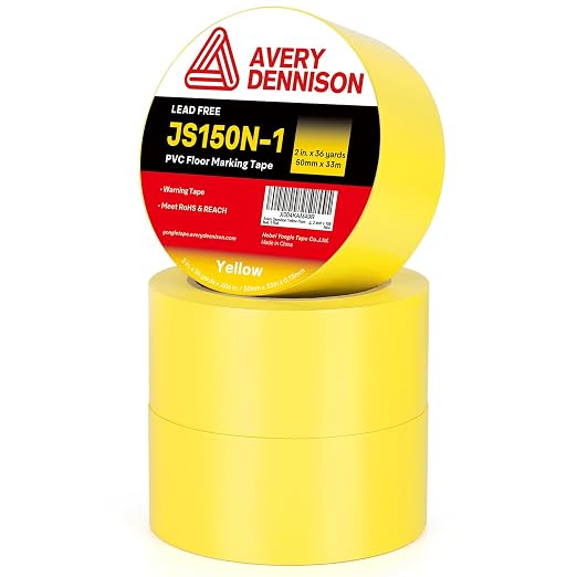 Floor Marking Tape, 2 in x 108 FT Strong Adhesive Caution Tape, High Durability by AVERYDENNISON