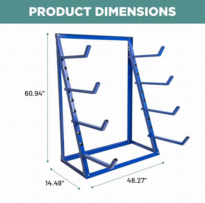 Yeeoy 4 Tier Steel Horizontal Lumber Storage Rack, Heavy Duty Pipe Organizer - Image 2