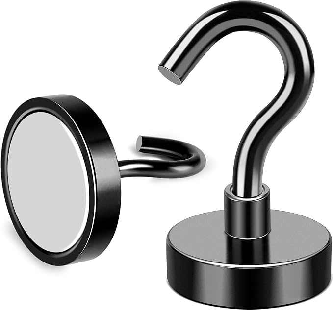 MIKEDE Magnetic Hooks, 25Lbs+ Black Heavy Duty Earth Magnets - Image 6