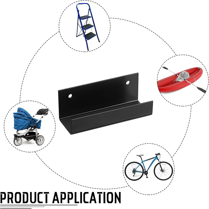 Blulu 2 Pcs Wall Mount Ladder Wall Wheelbarrow Hanger Steel Garage Storage Hook - Image 5