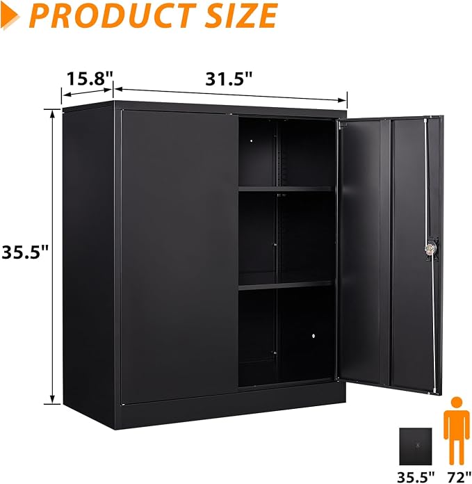 Metal Storage Cabinet, Lockable Storage Cabinet - Image 3