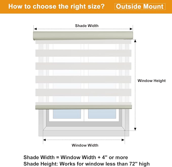 Persilux Cordless Zebra Roller Window Shades Free-Stop Roller Blinds Light - Image 8