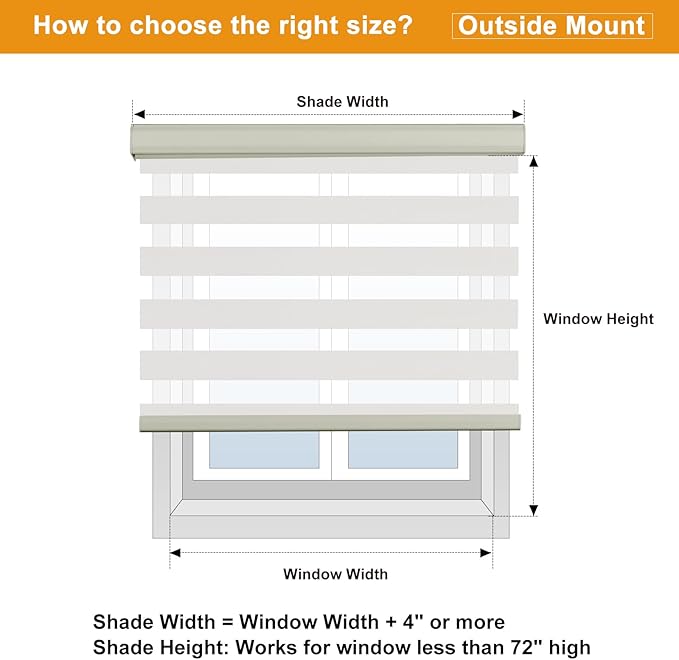 Persilux Cordless Zebra Blinds for Windows Free-Stop Roller Windows Shades Dual - Image 8