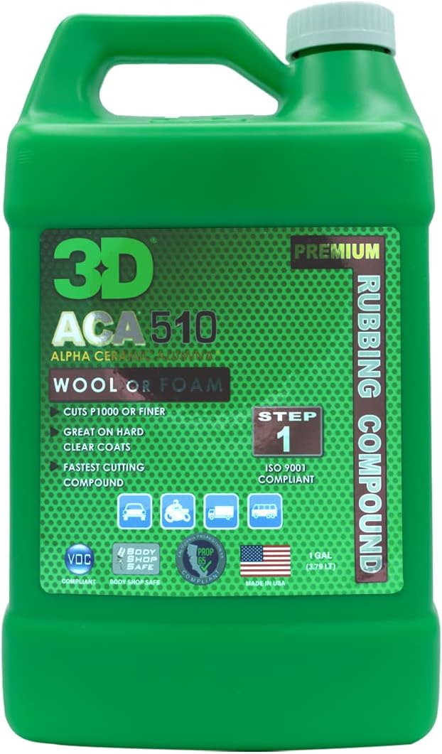 3D ACA 510 Rubbing Compound – Fast-Cutting Paint Correction Compound by 3DCarCare