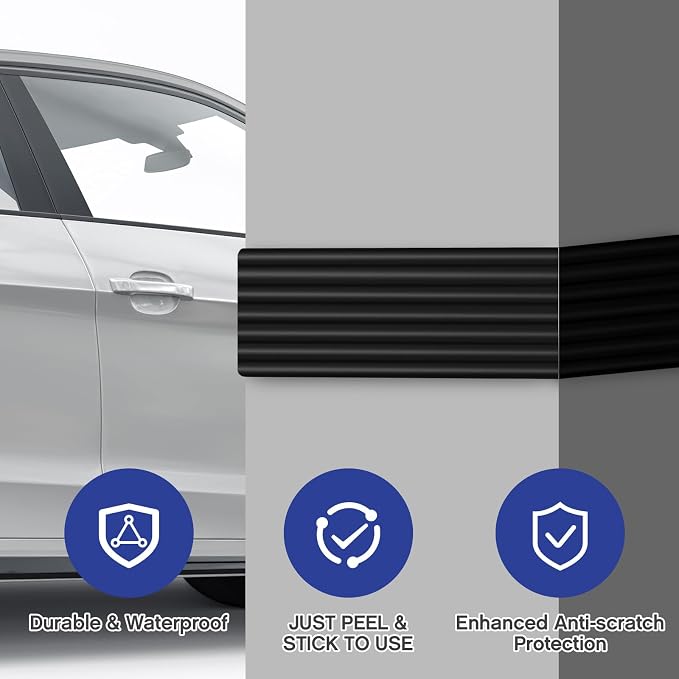 Garage Wall Protector 3.15in x 10ft Self-Adhesive Rubber Bumper Protectors Strip - Image 4
