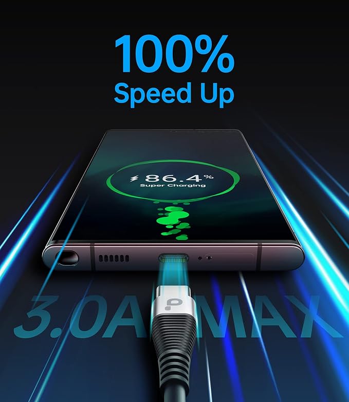 USB C to USB C Charger Cable, Coiled USB C Charger Cable - Image 2