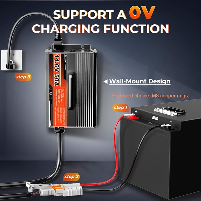 50A 14.6V LiFePO4 Battery Charger 12V Lithium Battery Smart Charger Fast - Image 5