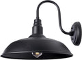 16 Inch Dome Barn Light for Porch, Large Gooseneck Outdoor Light Fixture for by GOALPLUS