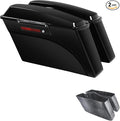 XFMT Motorcycle Saddlebags Vivid Black Hard Saddle Bags Trunk W/Black Latches by XFMT