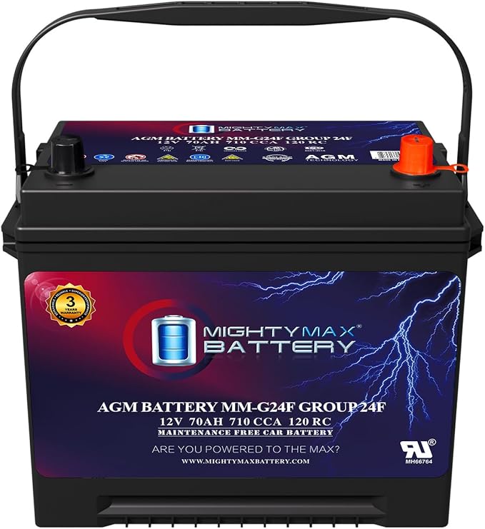 Mighty Max Battery MM-G24F Start and Stop Car BCI Group Size 24F 12V 70Ah by Mighty+Max+Battery