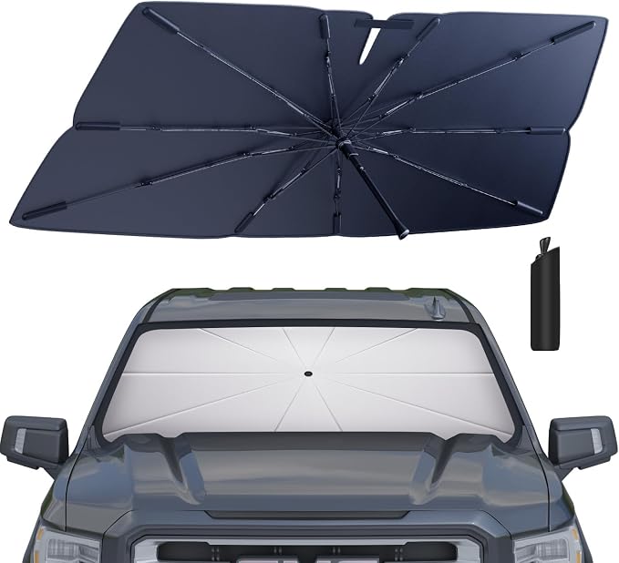 Windshield Sun Shade Umbrella for 2010-2025 Dodge RAM 2500/3500 Accessories: by HIMUMOY