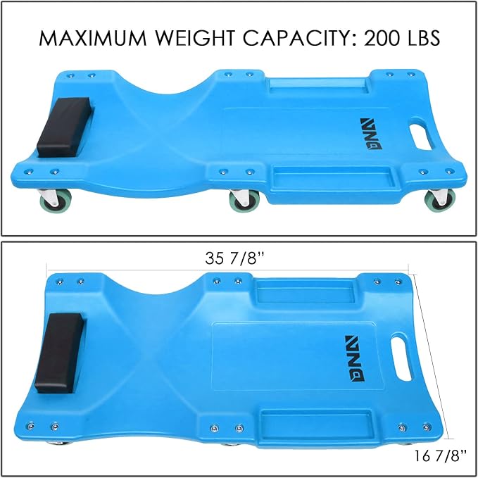 DNA MOTORING 40Inch Low Profile Plastic Rolling Garage Shop Creeper - Image 5