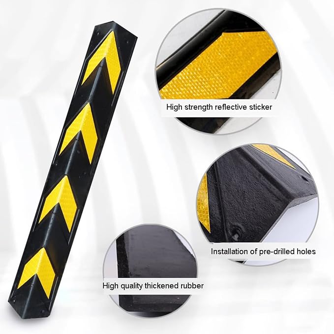 XPLKQXE Reflective Rubber Wall Corner Guard, Rubber Wall Protector Corner - Image 4