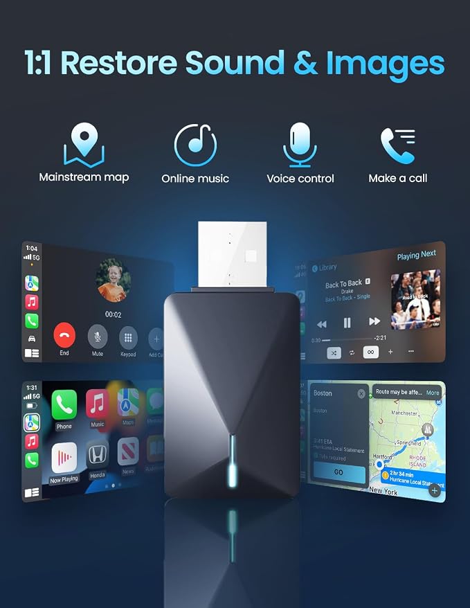 Kello Wireless CarPlay Adapter for iPhone, Convert Wired to Wireless Carplay - Image 5