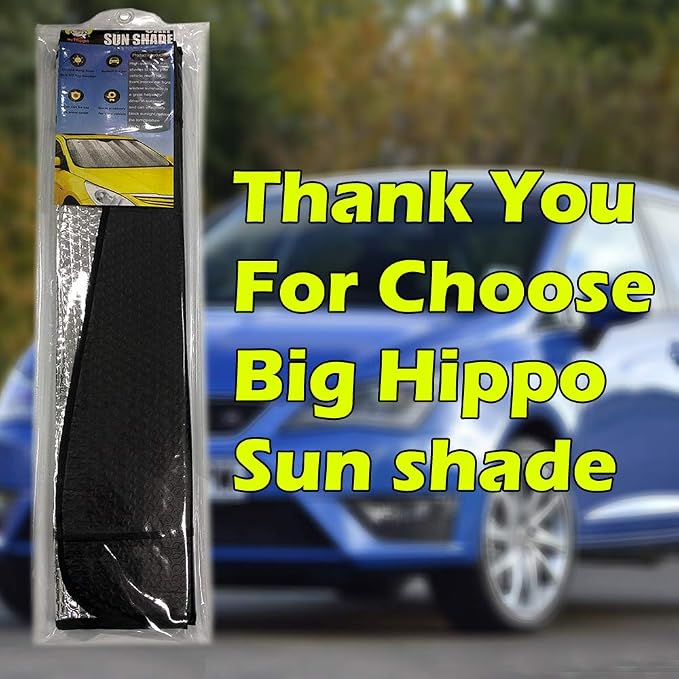 Big Hippo Front Car Sun Shade Windshield, Jumbo/Standard Sunshade Keeps Vehicle - Image 7