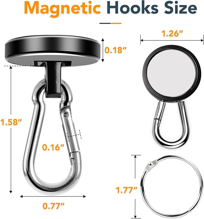 MIKEDE Strong Magnetic Hooks Heavy Duty, 110LB+ Swivel Neodymium Magnets - Image 5