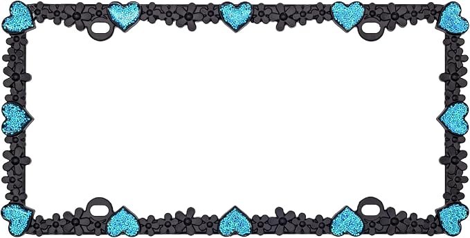 Creathome 3D Shining Daisy Heart License Plate Frame from Pure Zinc Alloy Metal - Image 5