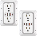 2 Pack Outlet Extender Surge Protector, 6 Outlet Splitter by JcBlaon
