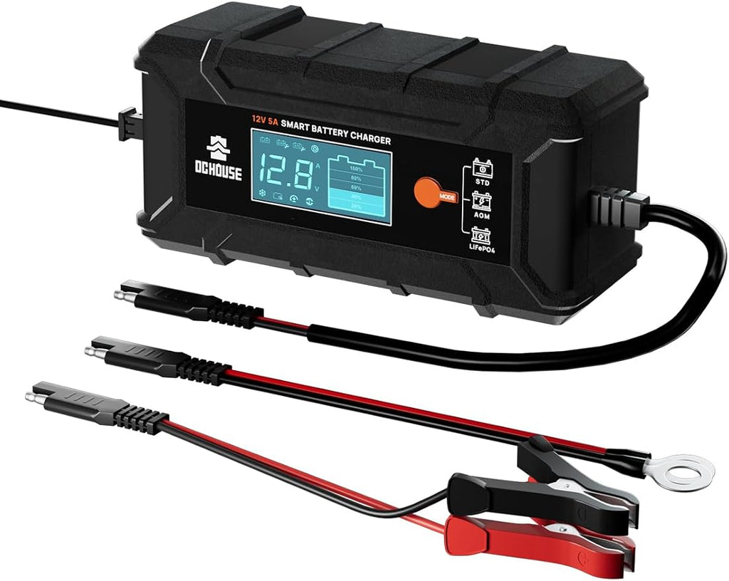 DC HOUSE 5A Battery Charger, 12V Smart Lithium Battery Charger by DCHOUSE