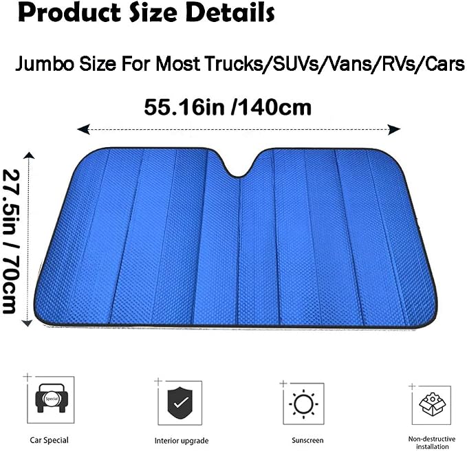 Windshield Sunshade Car Foldable UV Ray Reflector Auto Front Window Sun Shade - Image 2