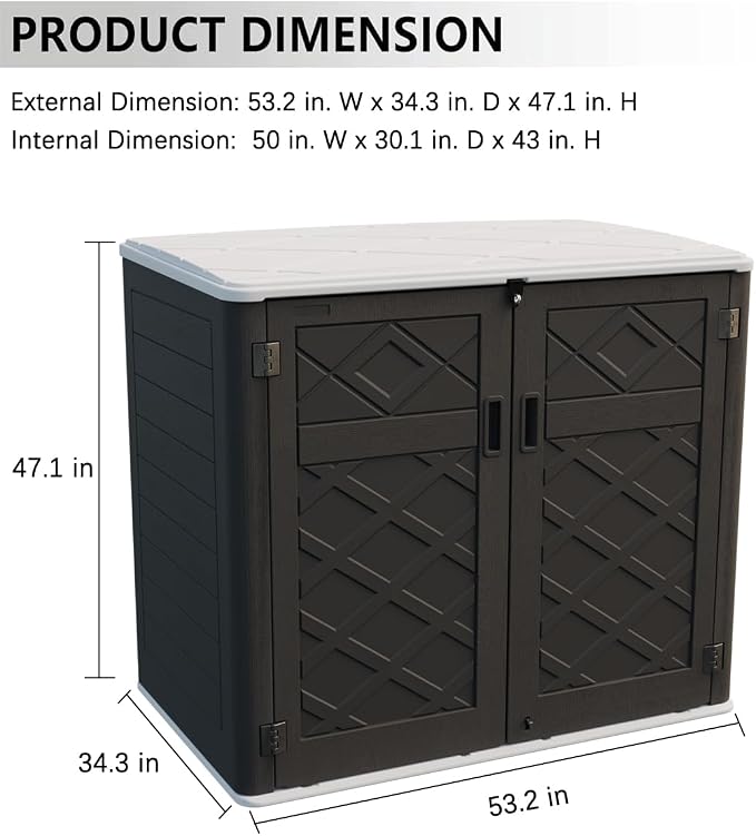 KINYING Larger Outdoor Storage Shed Weather Resistance, Resin Sheds & Outdoor - Image 5