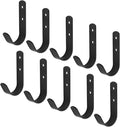 10 Pack Black Steel J Hook, 4-1/4" x 2-1/8" Wall Mount Utility Hook by OTTFF