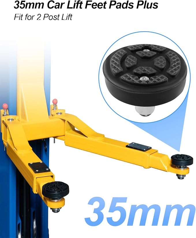 2 Pcs 35mm Car Lift Feet Pads Plus-High Heightening Rubber Feet Tray Fit - Image 2
