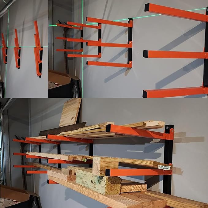 ​Lumber Storage Rack Metal Shelf Brackets, Sturdy Multipurpose Racking - Image 4