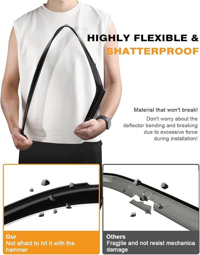 Tape-On Window Rain Guards Fit for Toyota RAV4 2019-2025 Extra Durable Window - Image 4