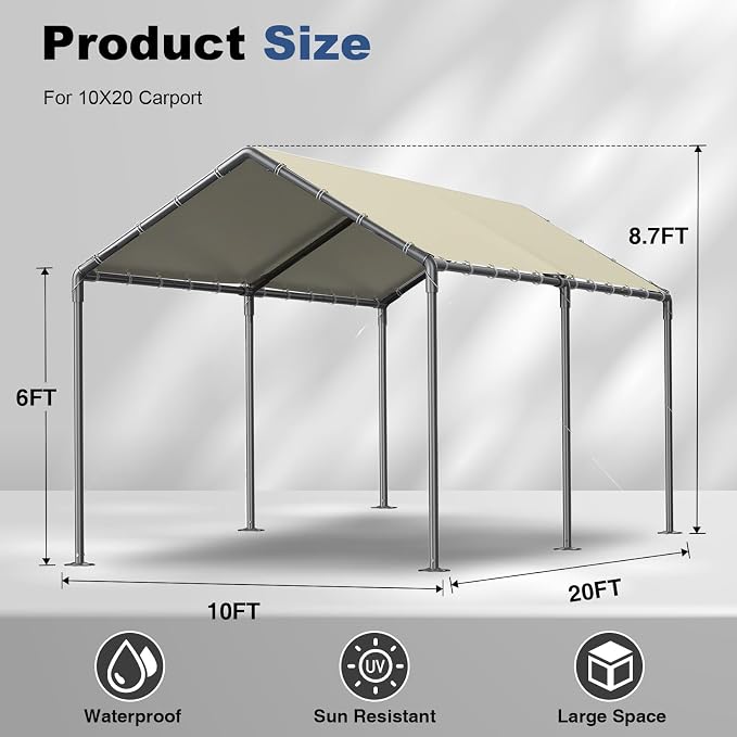 10x20ft Portable Car Tent Garage - Image 2