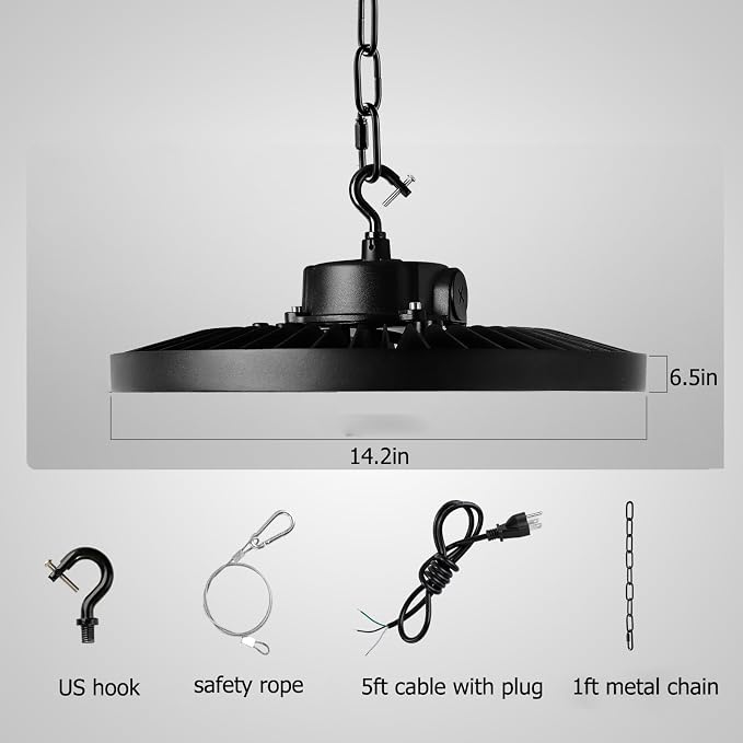 0-10V Dimmable UFO LED High Bay Light, 3 CCT Selectable LED Shop Lights - Image 6