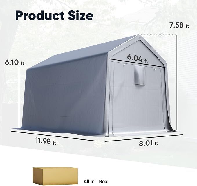 Quictent Heavy Duty 8x12FT Carport Shelter - Image 5
